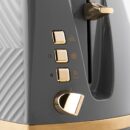 Russell Hobbs Groove Grey 2 Slice 850W Toaster