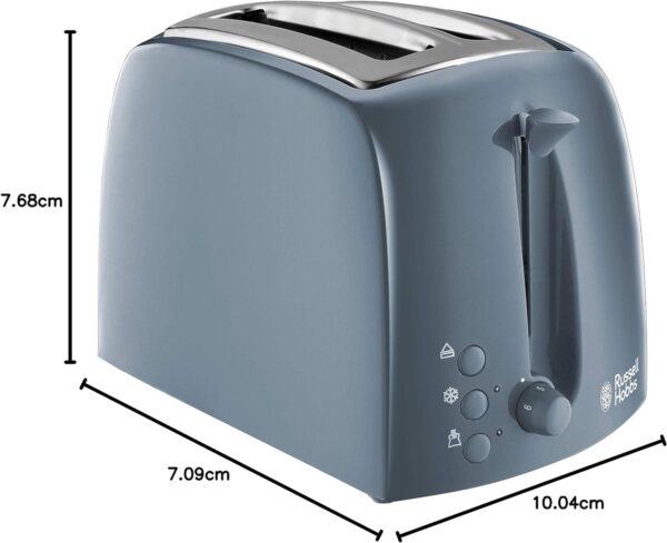 Russell Hobbs Textures 2-Slice Toaster 850 W, Grey 21644 - Image 7