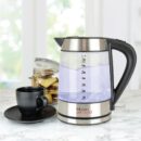 KitchenPerfected Eco-Friendly 1.7Ltr Illuminated Cordless Glass Kettle