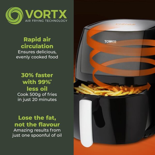 Tower Vortx Vizion Digital Air Fryer 7L with Rapid Air Circulation - Image 6