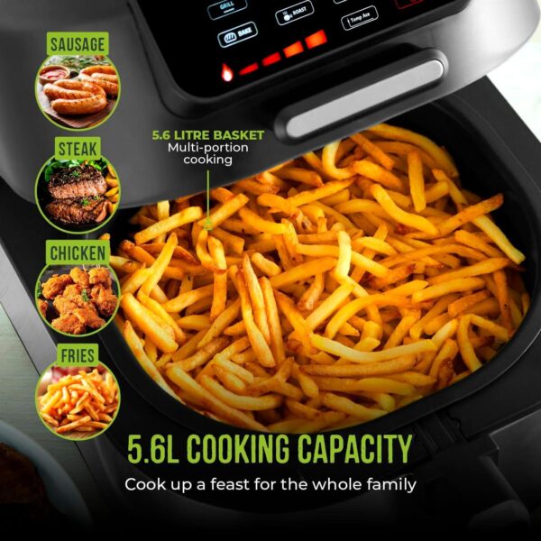 Tower Vortx 5 in 1 Air Fryer and Grill with Crisper 5.6L 1700W Black - Image 4