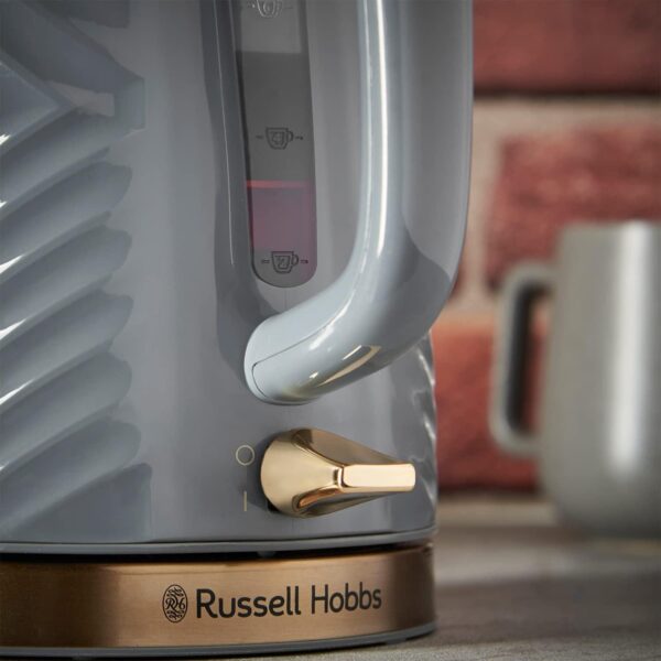 Russell Hobbs Groove Grey Cordless 1.7L 3000W Kettle - Image 2