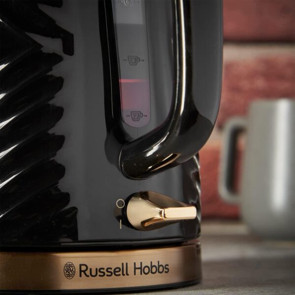 Russell Hobbs 26380 Groove Electric Textured Cordless Kettle 1.7 Ltr, 3000 W, Black - Image 3