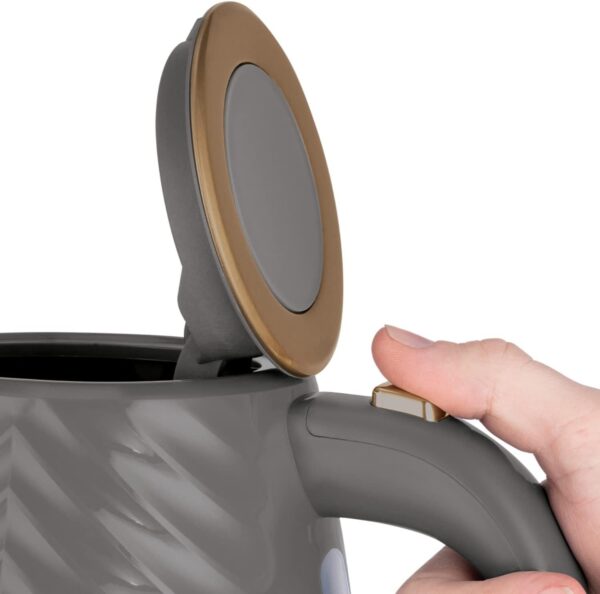 Russell Hobbs Groove Grey Cordless 1.7L 3000W Kettle - Image 3
