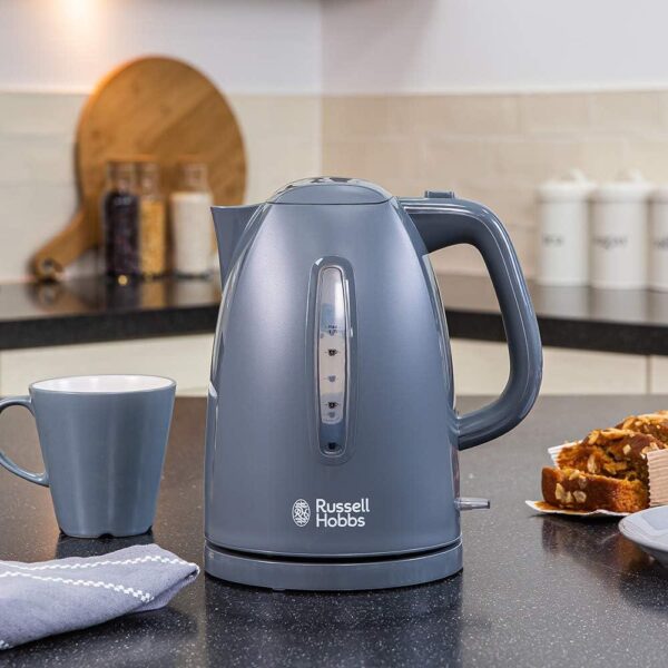 Russell Hobbs Textures Plastic Kettle 1.7 L 3000 W - Grey 21274 - Image 2
