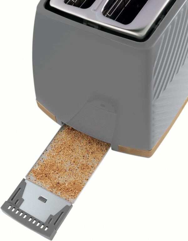 Russell Hobbs Groove Grey 2 Slice 850W Toaster - Image 4