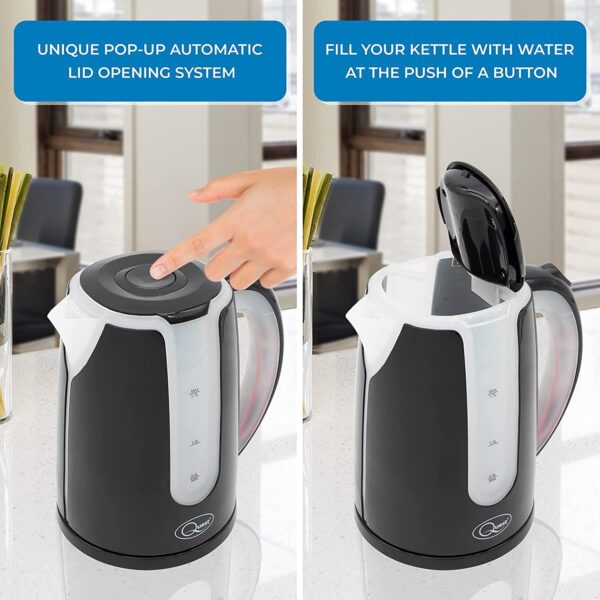 Quest Dual LED Illuminated Kettle - 1.7Ltr Black - Image 5