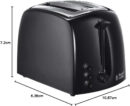 Russell Hobbs Textures 2-Slice Toaster 850 W, Black 21641