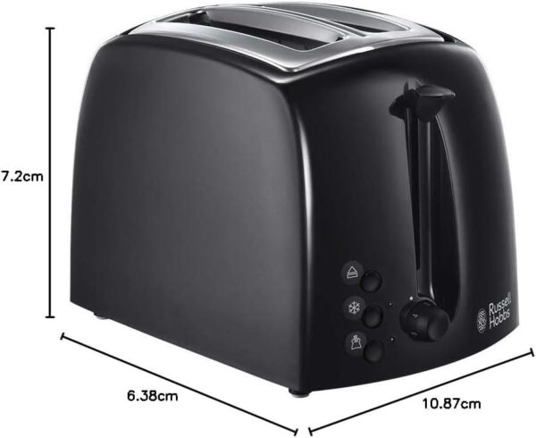 Russell Hobbs Textures 2-Slice Toaster 850 W, Black 21641 - Image 6